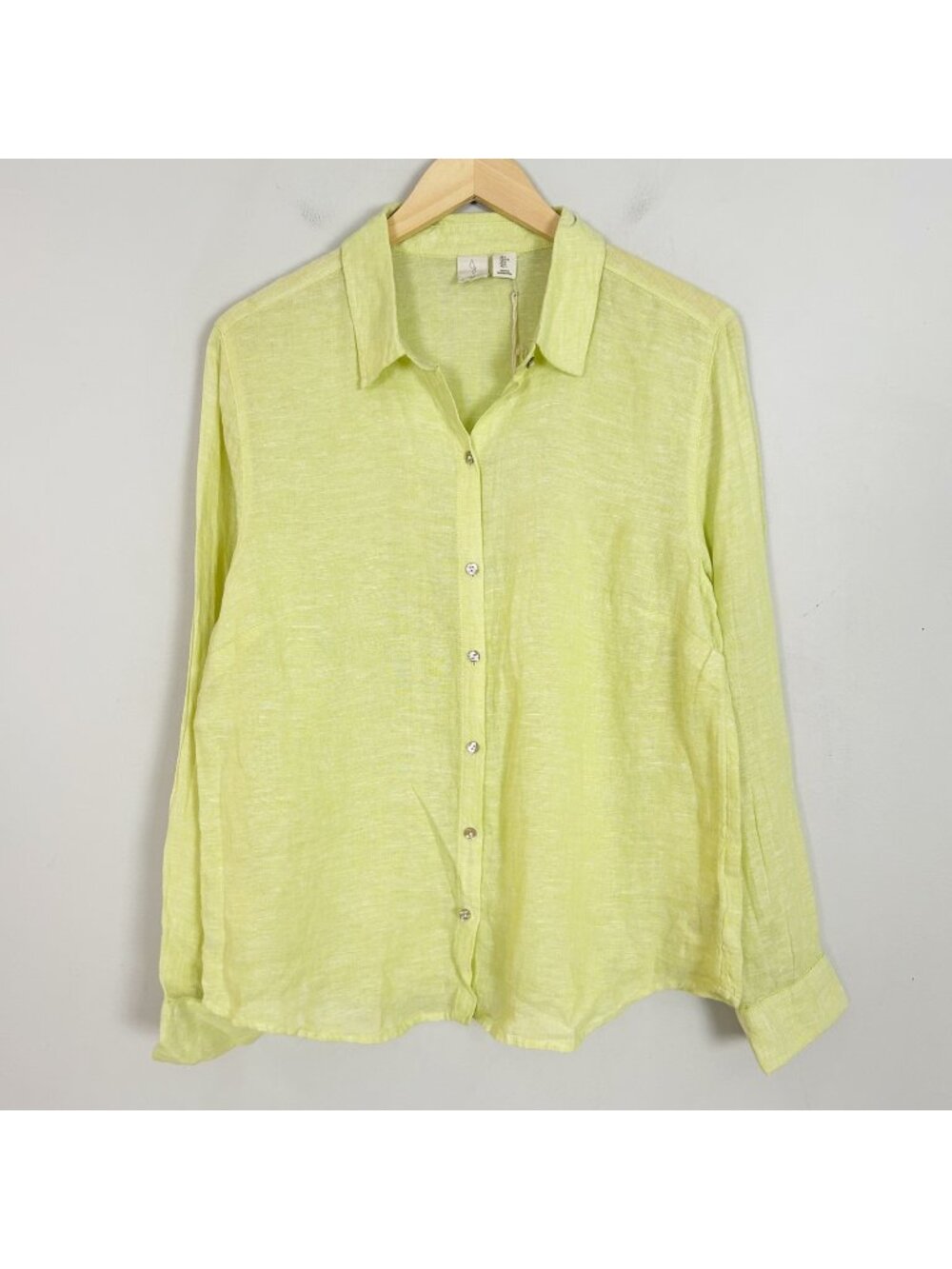 NEW Joie Green 100% Linen Button Down Shirt Lightweight Size Large Women's